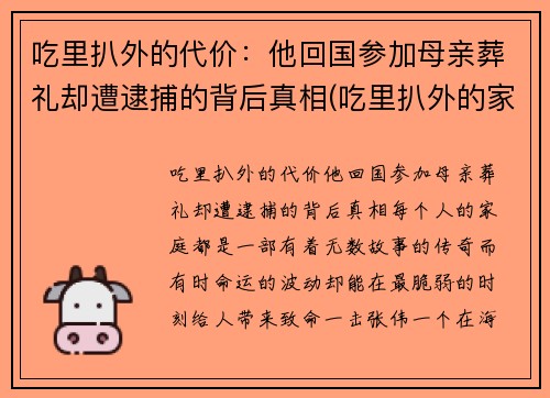 吃里扒外的代价：他回国参加母亲葬礼却遭逮捕的背后真相(吃里扒外的家伙)